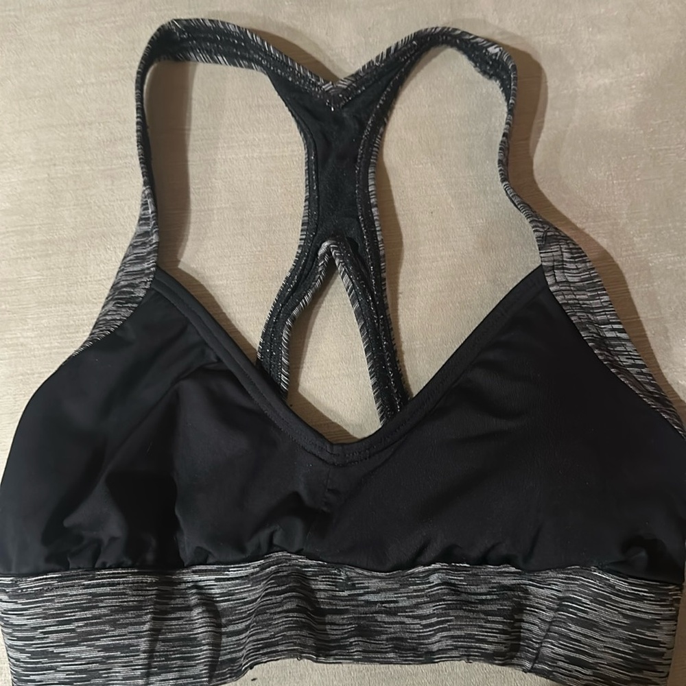 Black and white sports bra